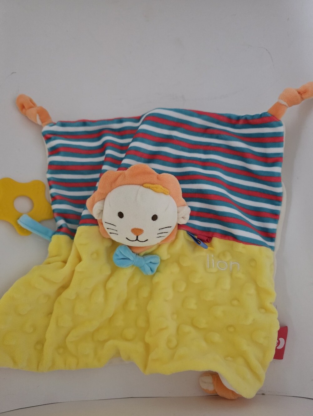 Hahaland Security Blanket with Baby Teether Toys Lion Loveys Soft